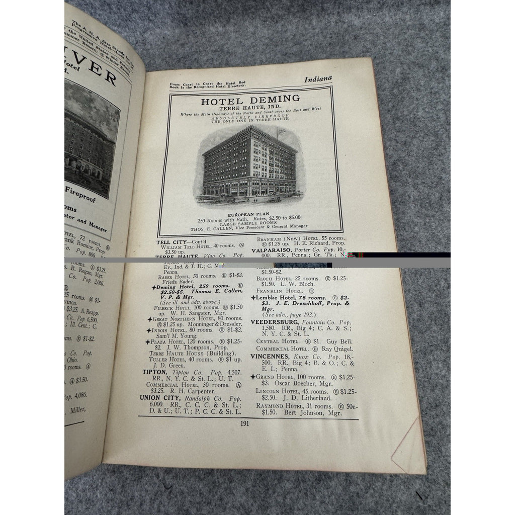 1928 Official Hotel Red Book and Directory HC American Hotel Association