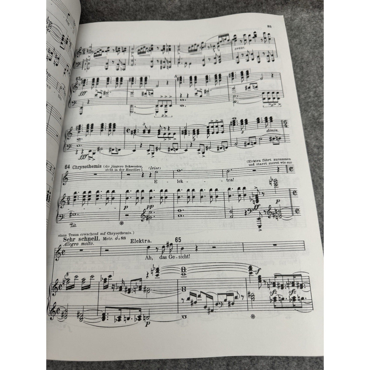 Richard Strauss Elektra Op 58 Vocal Score German Kalmus Opera Sheet Music