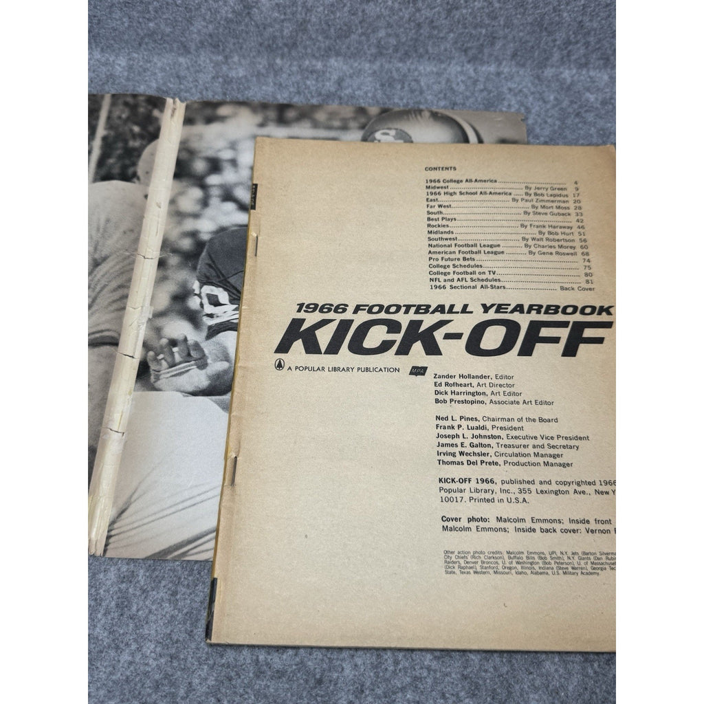 1966 Kick-Off Football Yearbook Floyd Little Syracuse NFL AFL College Magazine