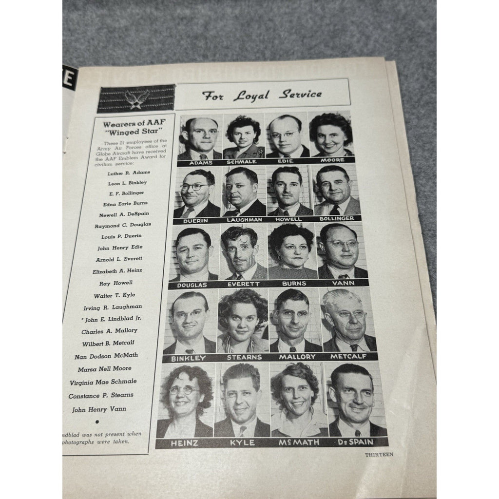 1943 Globe Beam December WWII Aircraft Magazine AT-10 Christmas Fort Worth.