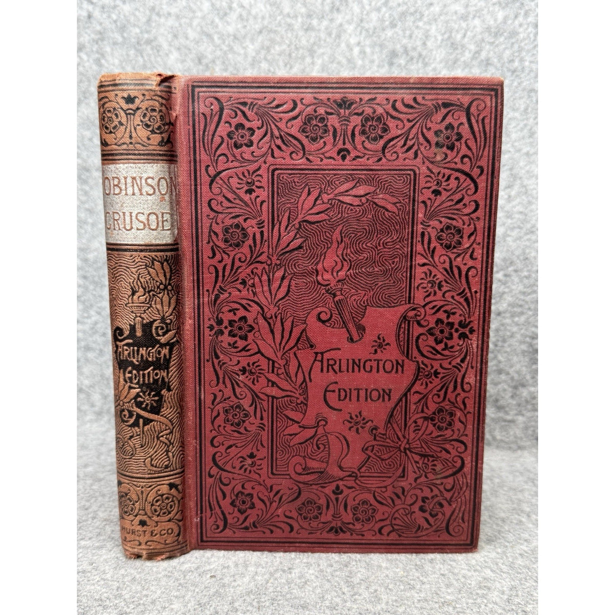 Robinson Crusoe Daniel Defoe Arlington Edition Hurst & Co Illustrated Antique