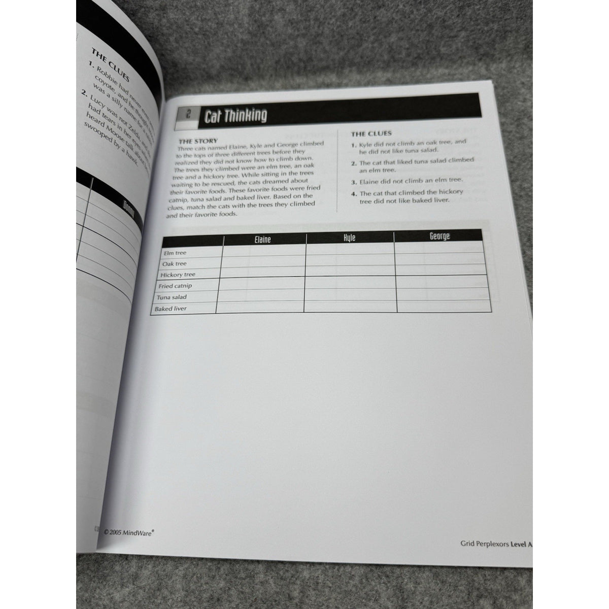 Grid Perplexors Level A MindWare 2005 Grades 3-4 Logic Puzzle Workbook