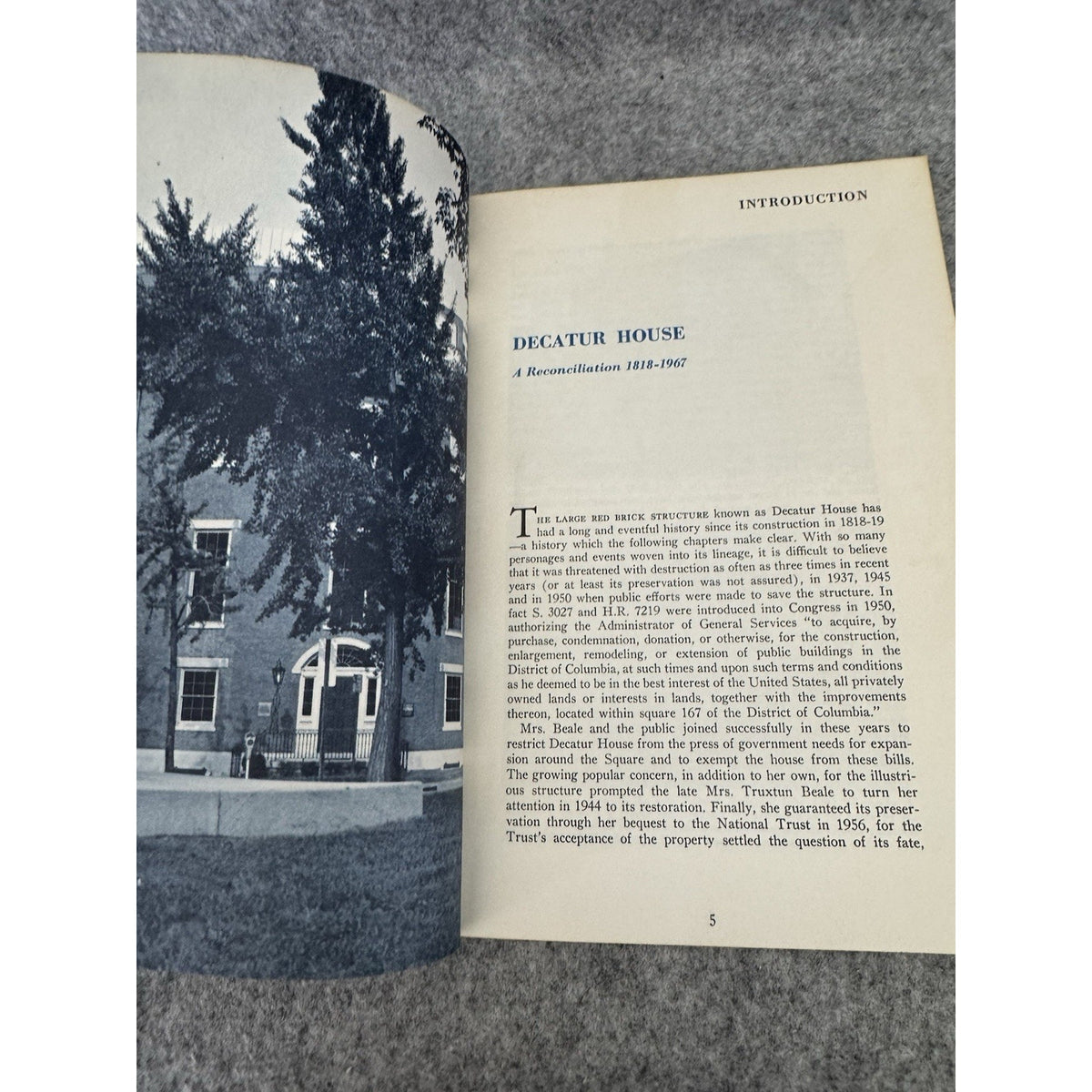 Decatur House National Trust Historic Preservation 1967 Softcover Book