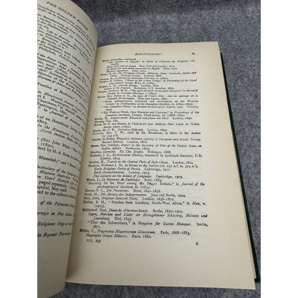 Golden Bough Vol 12 Frazer 1955 HC Bibliography Index