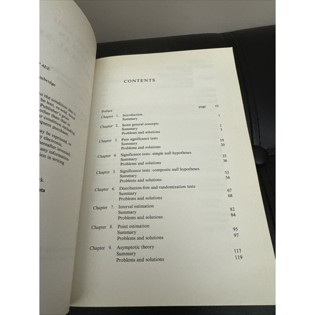 Problems and Solutions in Theoretical Statistics, Cox, D. R., Good Book