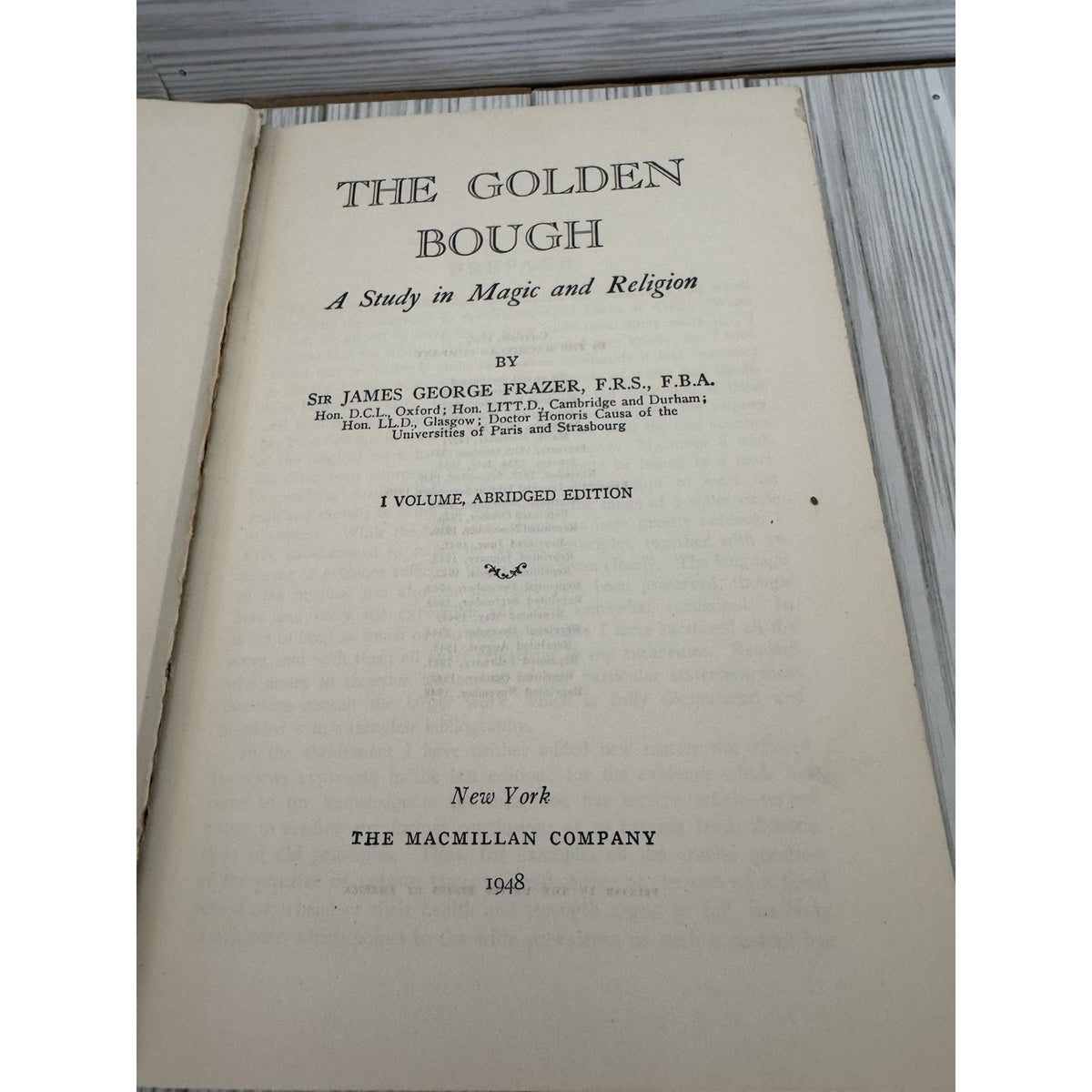 The Golden Bough Frazer 1948 HC Abridged Magic Religion Anthropology