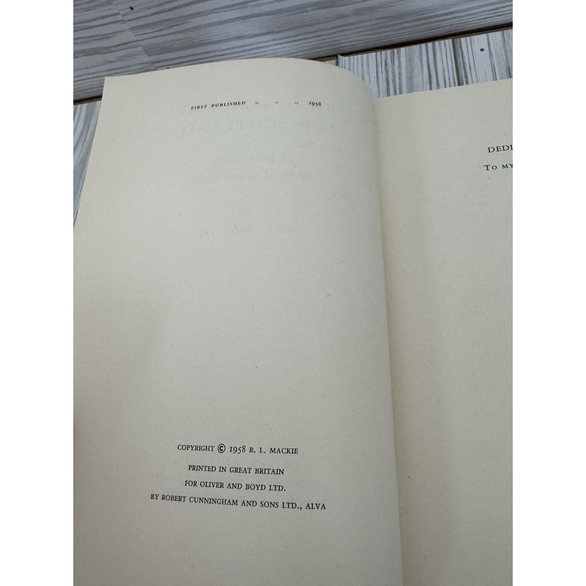 1958 King James IV of Scotland R L Mackie HC Oliver Boyd History