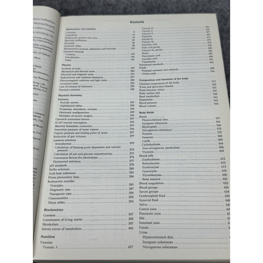 1975 Documenta Geigy Scientific Tables 7th Ed Diem Lentner Medicine Chemistry