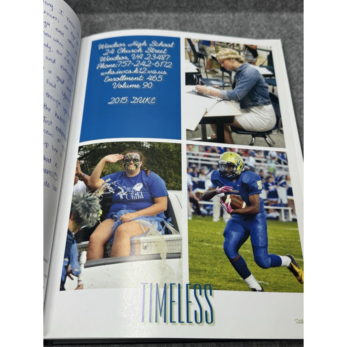 2015 Windsor High School Virginia Yearbook The Duke Vol 90 Isle of Wight VA