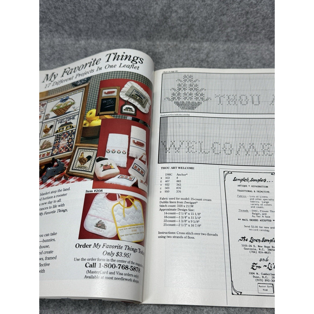 1990 Just Cross Stitch Magazine April Strawberries Flowers Easter Patterns