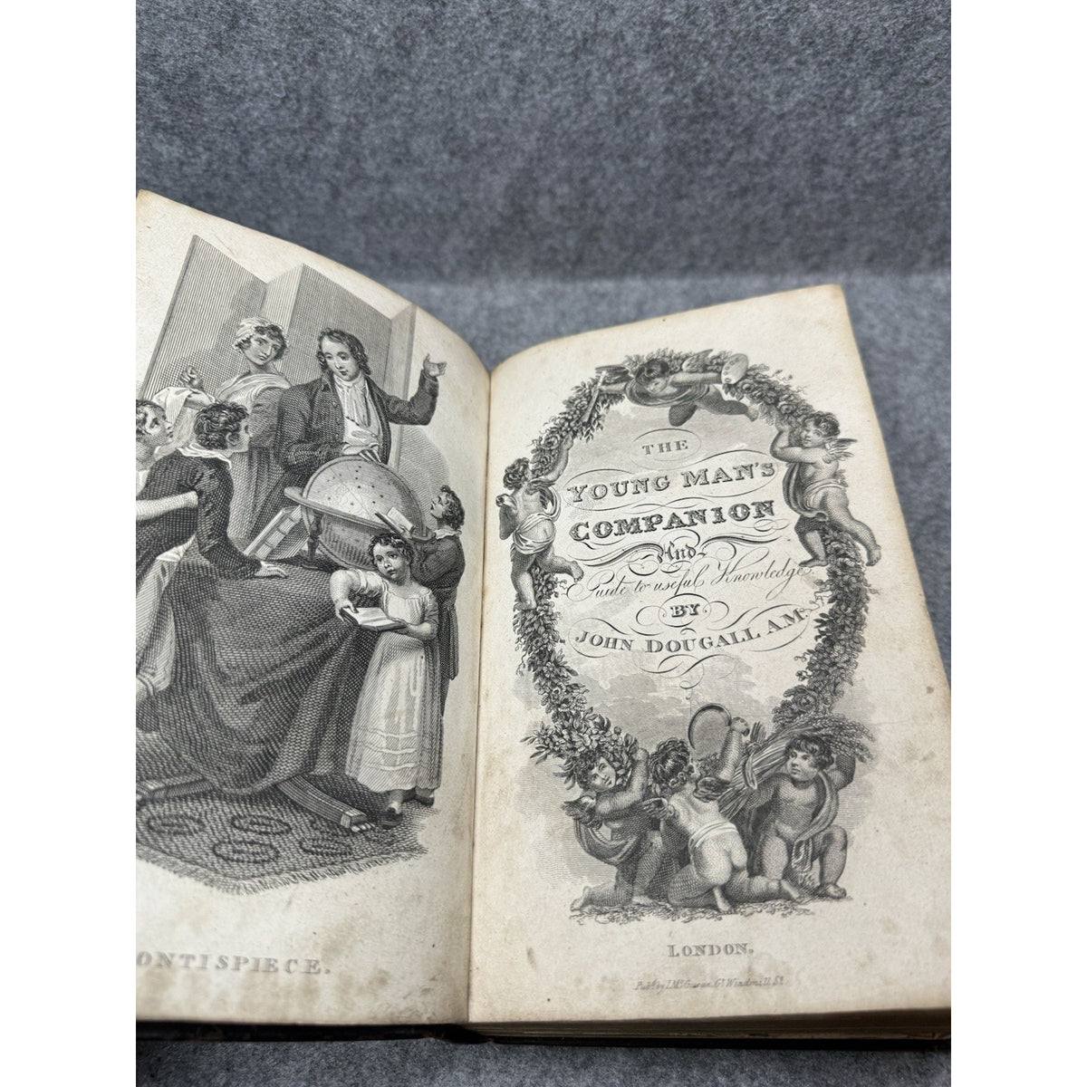 c1815 Young Man’s Companion John Dougall Leather 5 Folding Maps Engravings