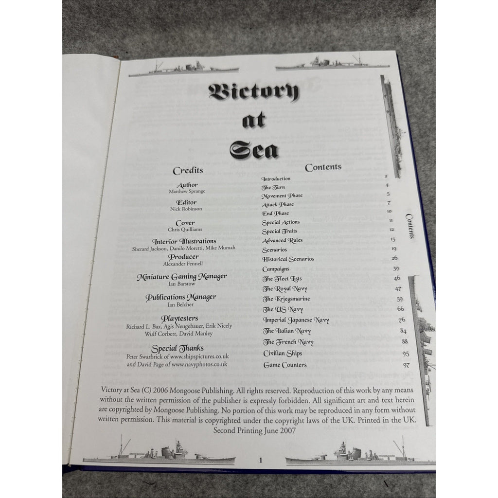 Victory at Sea : World War II Naval Combat Game by Matthew Sprange (2008, Trade