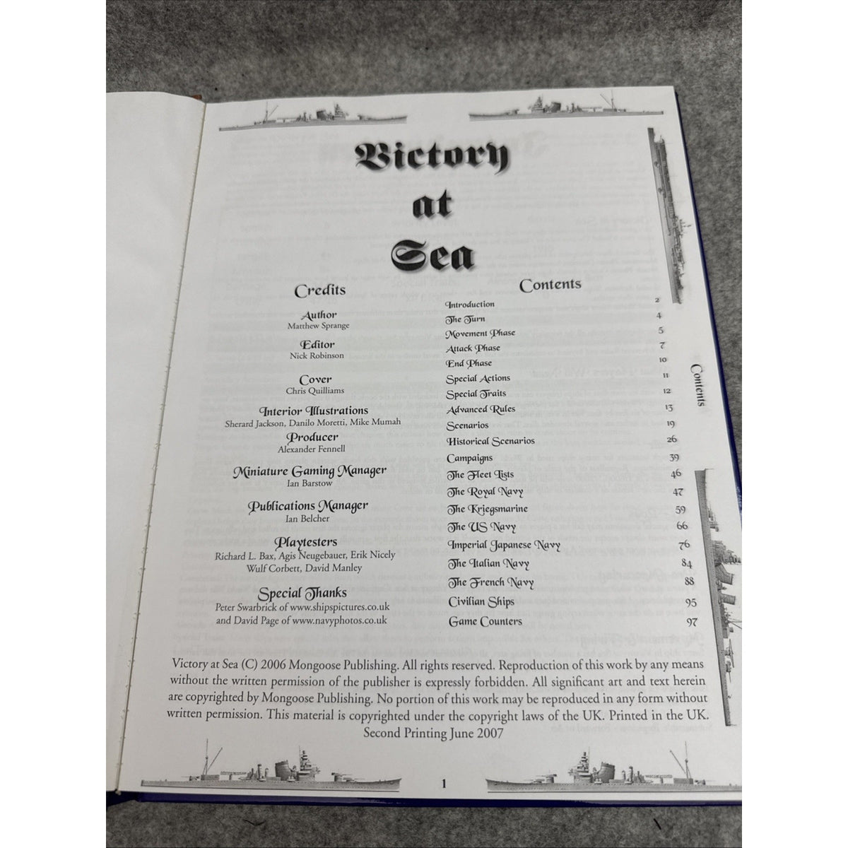 Victory at Sea : World War II Naval Combat Game by Matthew Sprange (2008, Trade