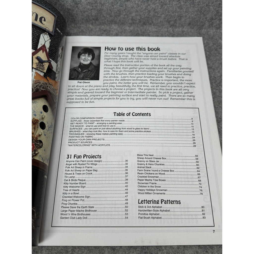 1997 Anyone Can Paint Book 2 Pat Olson Tole Painting Patterns Folk Art Christmas