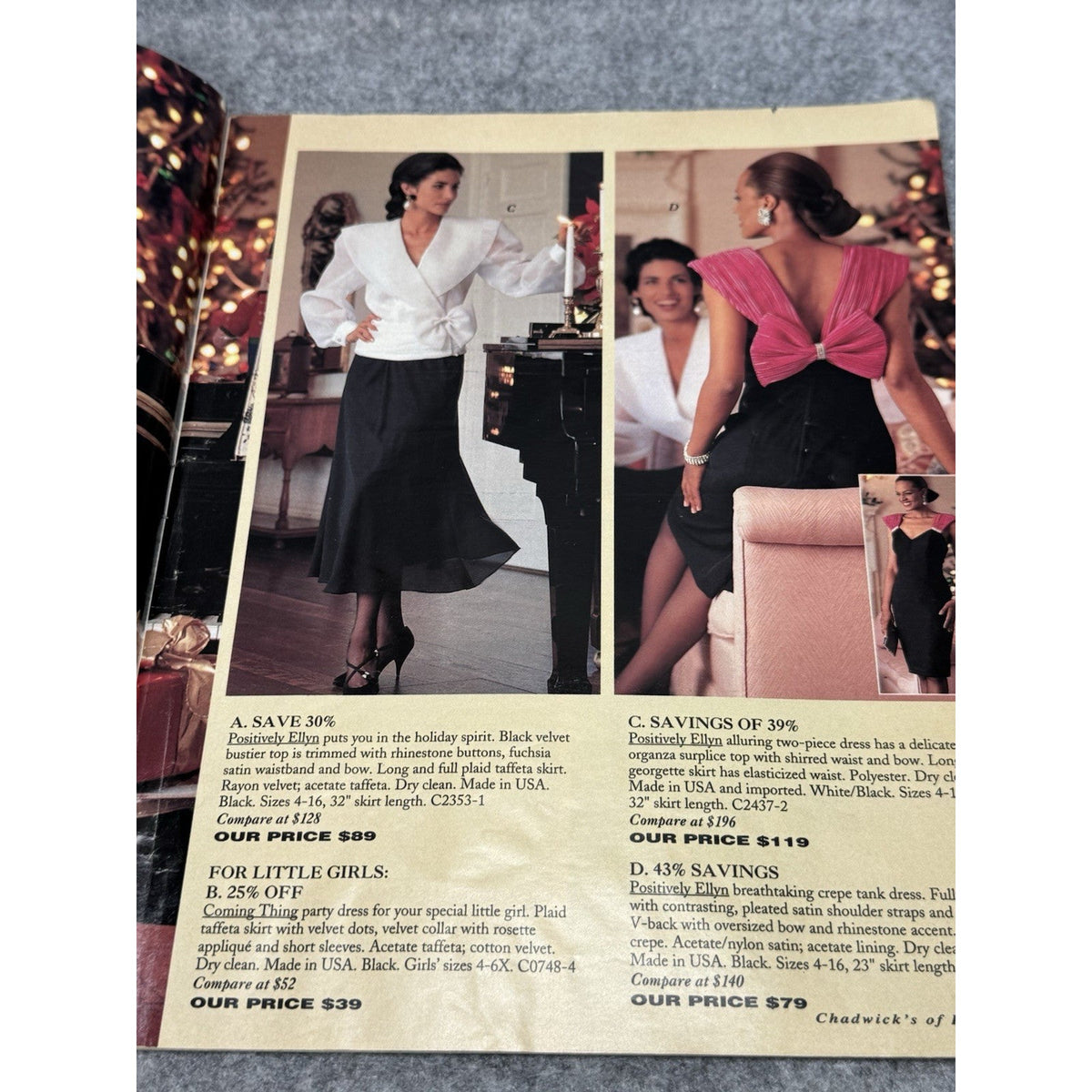 Vintage Chadwick’s of Boston Holiday Fashion Catalog Christmas Dresses Clothing