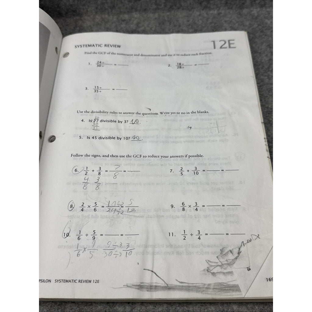 Epsilon Student Workbook : Fractions by Math-U-See (2013, Trade Paperback) USED