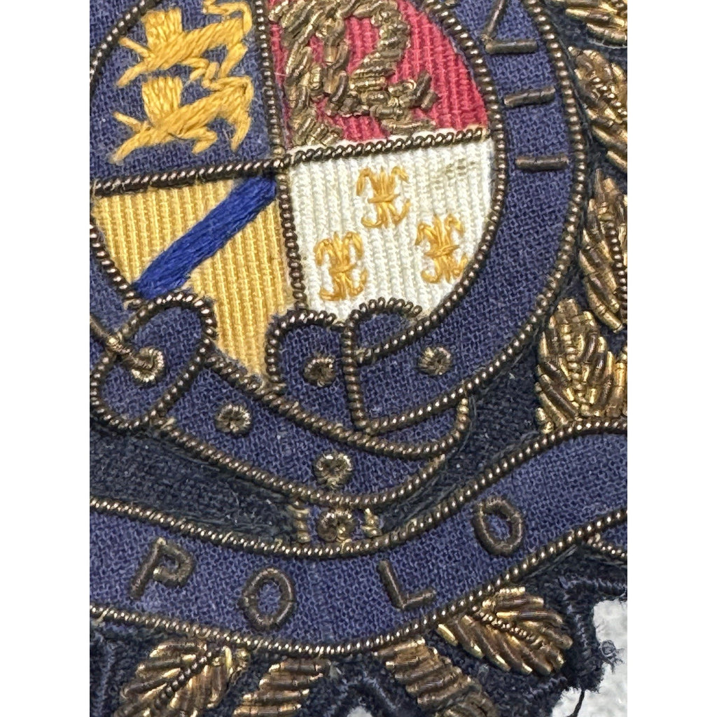 Polo RL Bullion Crest Patch Gold Wire Crown Shield Embroidered Blazer Badge