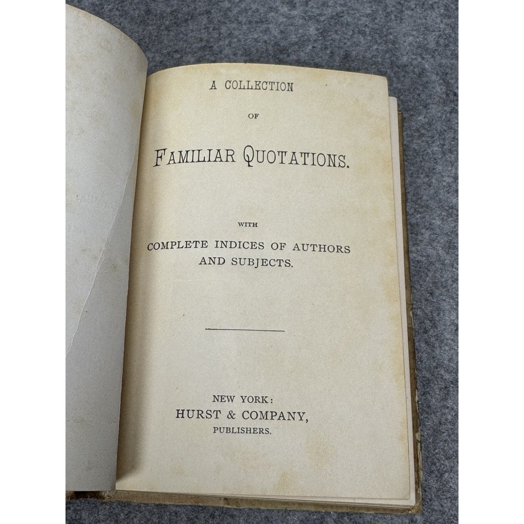 Familiar Quotations John Bartlett Antique Floral Hardcover Hurst Yellow Roses