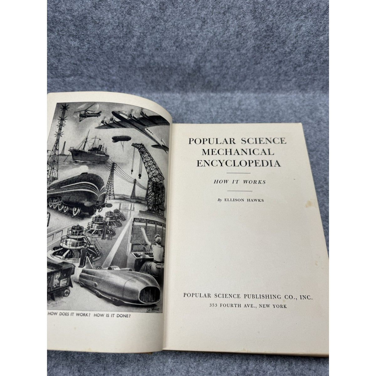 1941 Popular Science Mechanical Encyclopedia How It Works Ellison Hawks Vintage