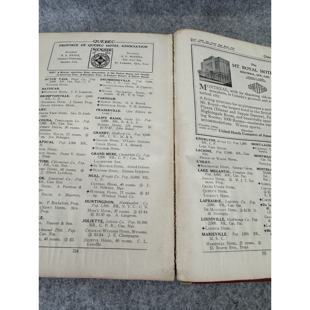 1928 Official Hotel Red Book and Directory HC American Hotel Association
