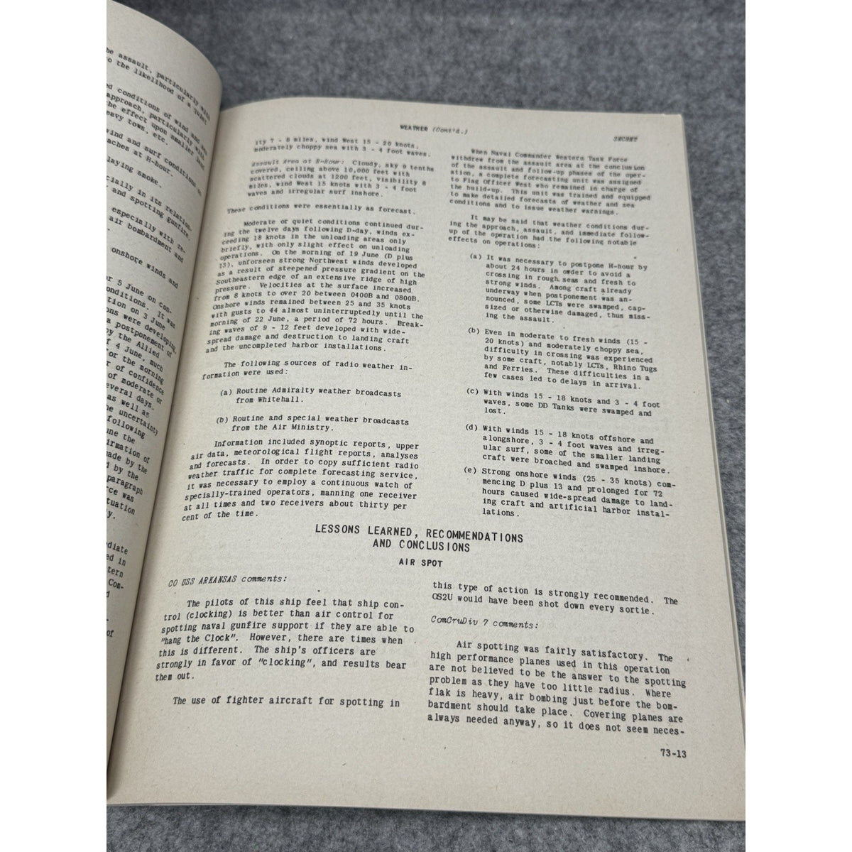 WWII Secret D-Day Intelligence Bulletin No 19 Operation Overlord US Fleet
