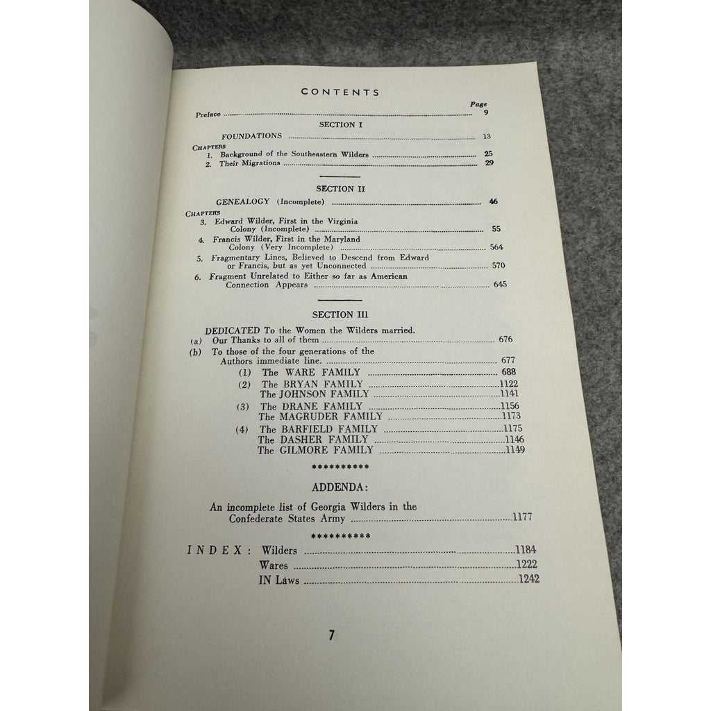 Wilder & Ware Families in the Southeastern States 1969 Genealogy HC
