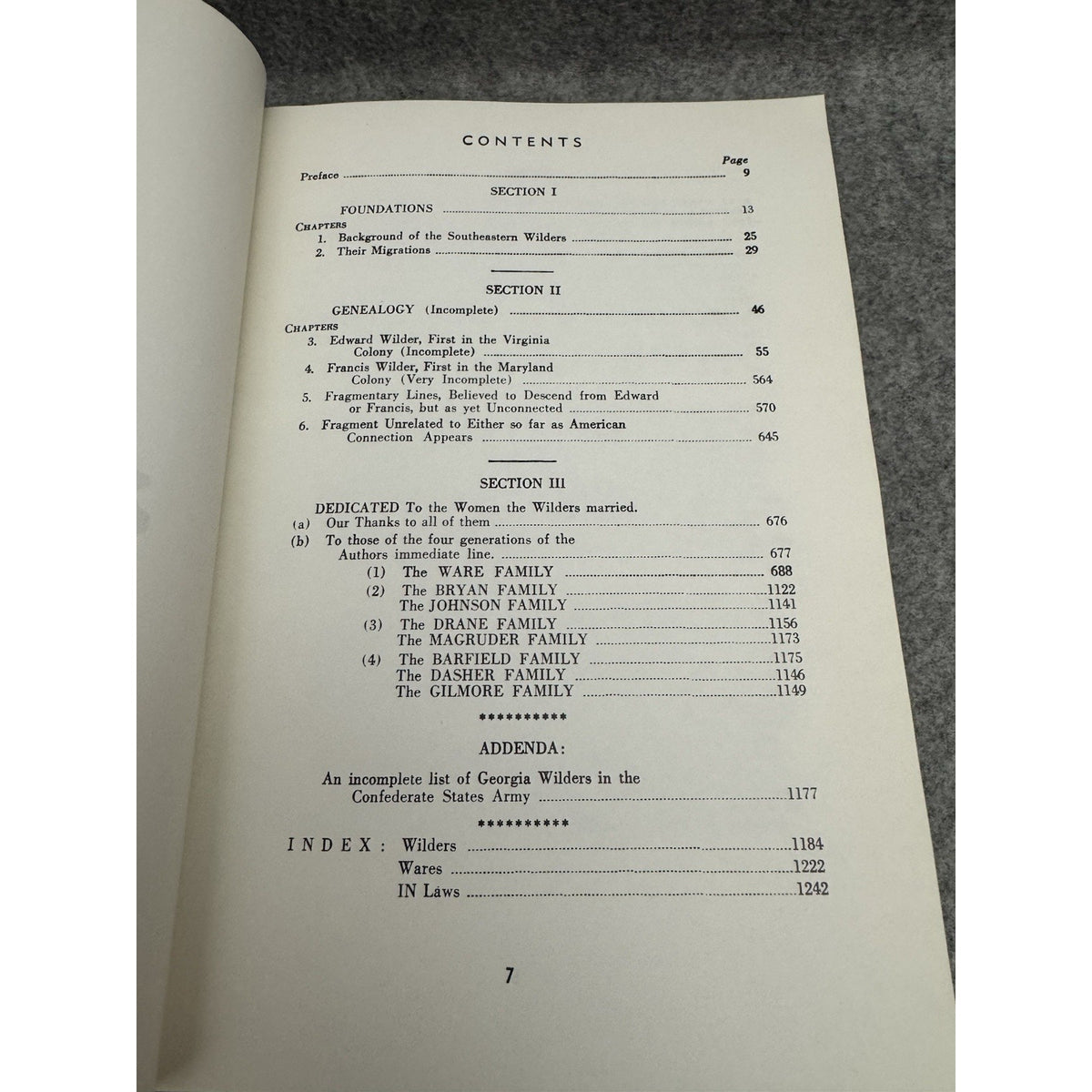 Wilder & Ware Families in the Southeastern States 1969 Genealogy HC