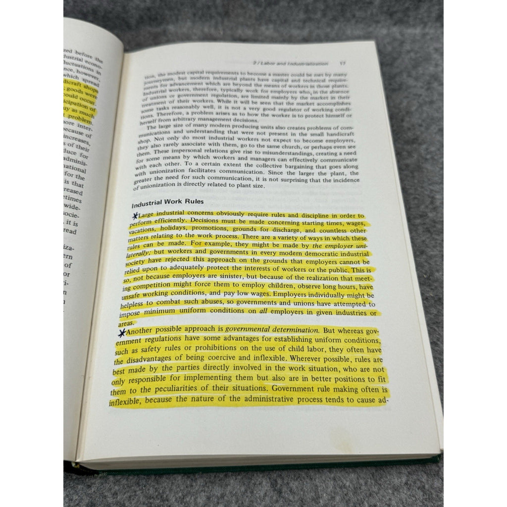 Labor Economics Marshall King Briggs 1980 4th Ed Wages Trade Unionism HC