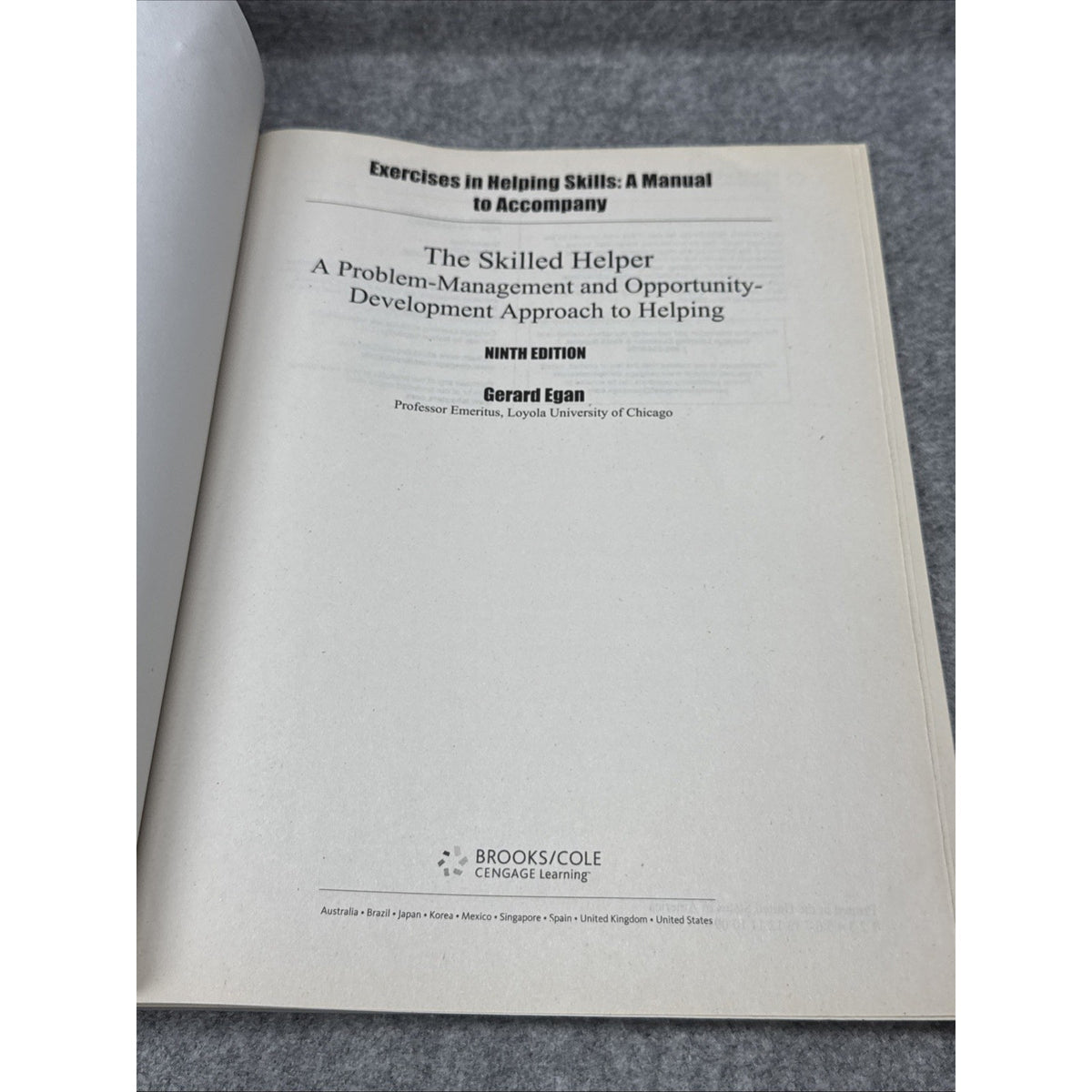 Exercises in Helping Skills : A Manual to Accompany by Gerard Egan (2009, Trade