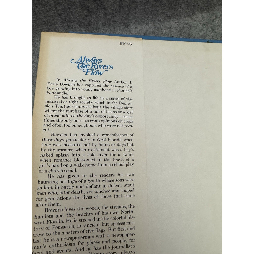 Always The Rivers Flow Jesse Earle Bowden 1979 First Edition Memoir UWF