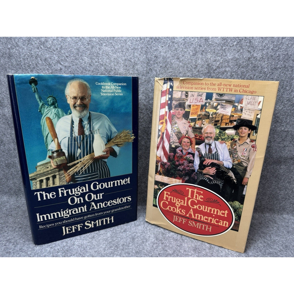 Jeff Smith Frugal Gourmet Cookbooks Lot Cooks American Immigrant Ancestors HC