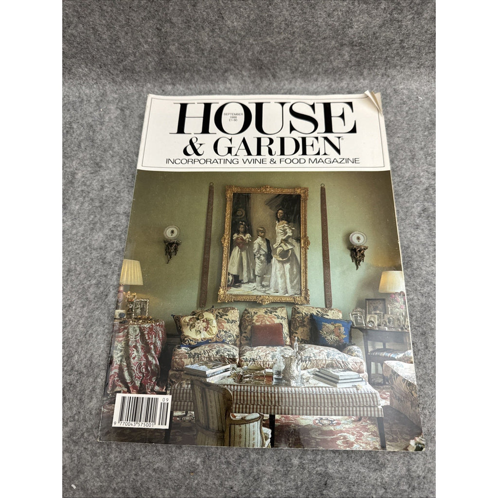 House & Garden Sept 1988 Vintage Magazine