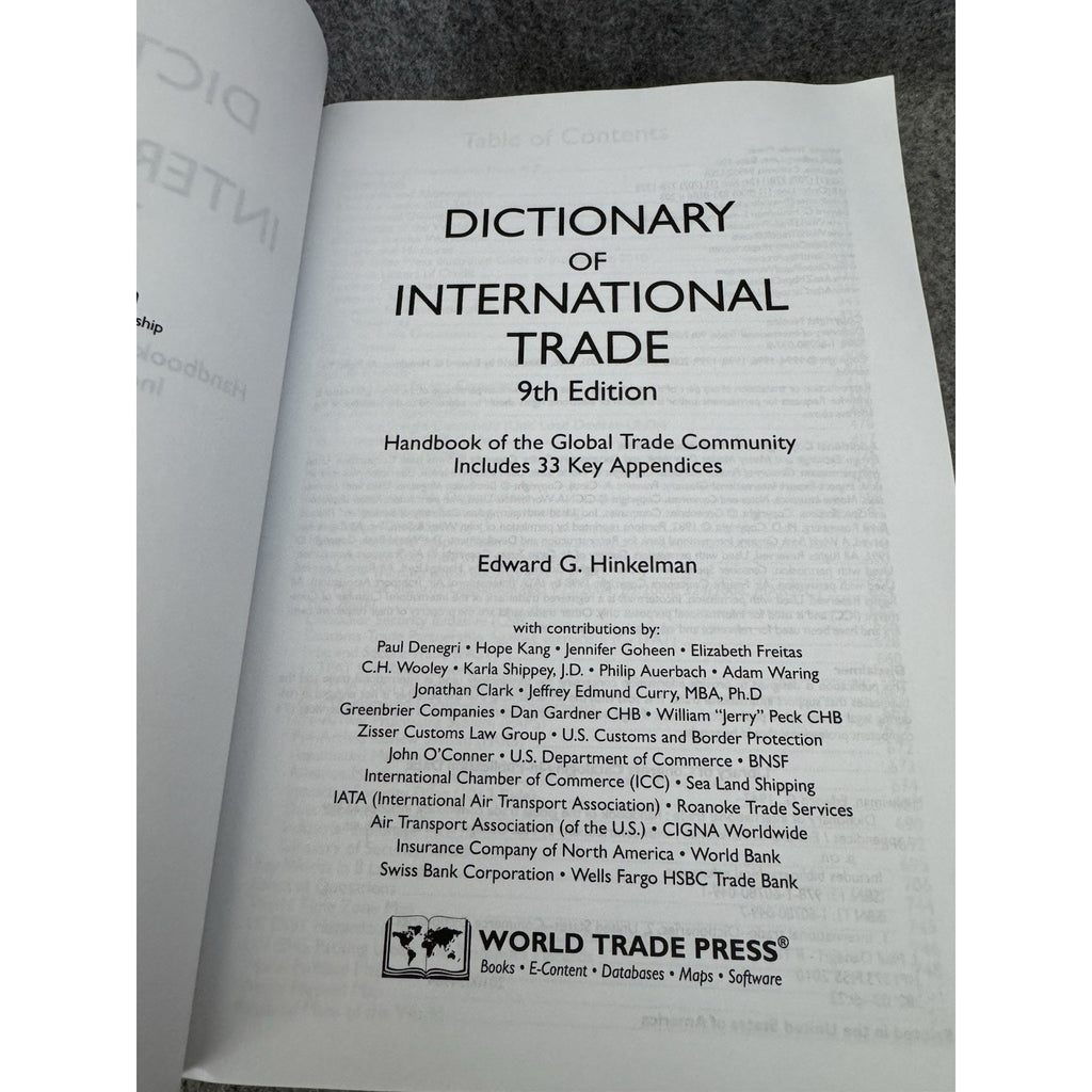 Dictionary of International Trade 9th Ed Edward Hinkelman DHL Paperback