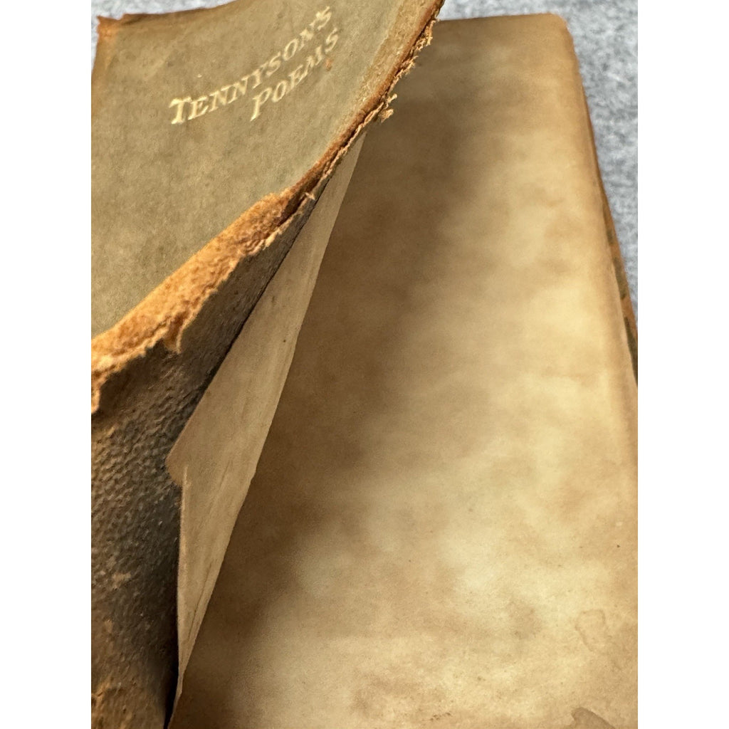 Antique c1900 Tennyson’s Poems Alfred Tennyson Hurst Suede Binding
