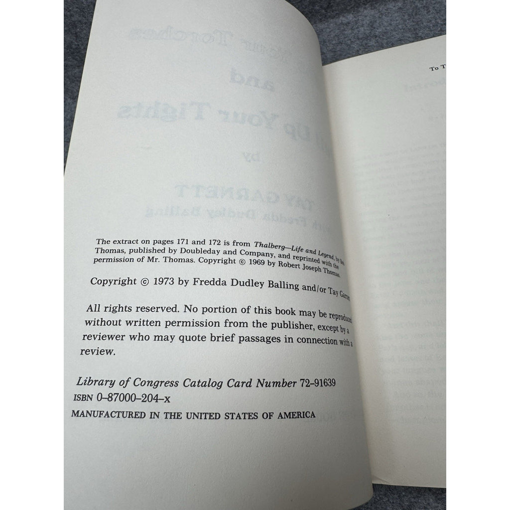 Light Your Torches Pull Up Your Tights Tay Garnett 1973 Hollywood Memoir HC