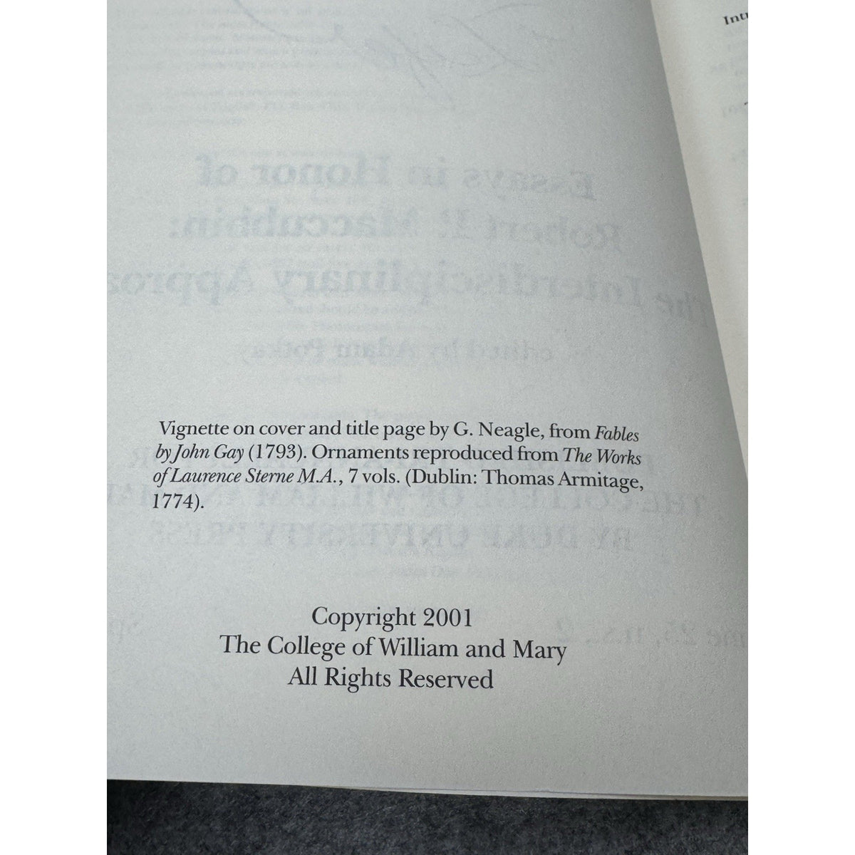 Eighteenth-Century Life Maccubbin Essays Adam Potkay 2001 Vol 25 No 2