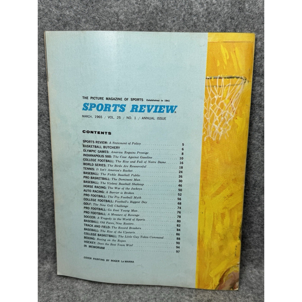 Sports Review March 1965 Bill Russell Dean Chance Olympics Ali Vintage Magazine