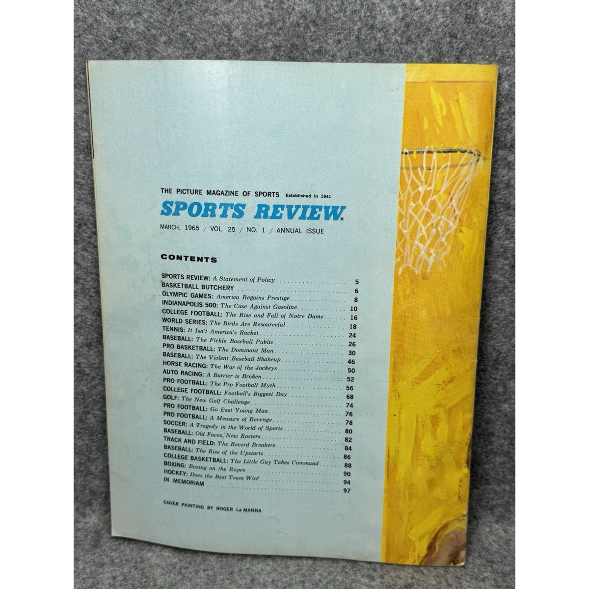 Sports Review March 1965 Bill Russell Dean Chance Olympics Ali Vintage Magazine