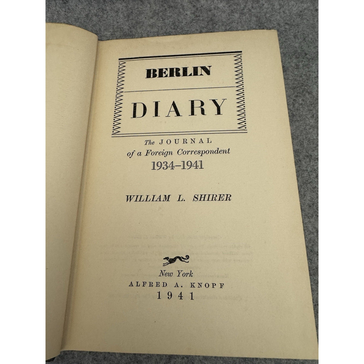1941 Berlin Diary William L Shirer First Edition HC WWII Nazi Germany Knopf