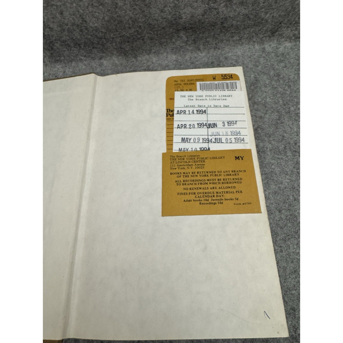 Donizetti Anna Bolena Opera Vocal Score HC Kalmus Library Bound Italian