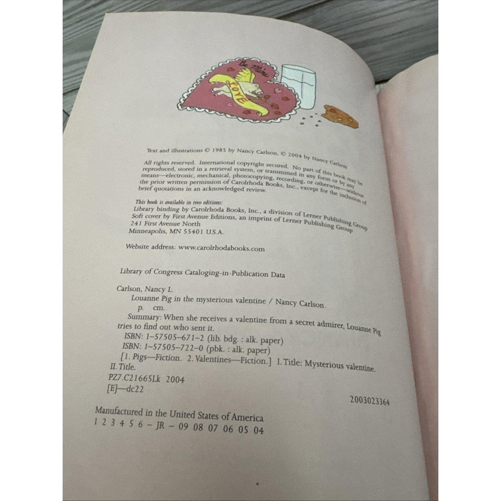 Louanne Pig in the Mysterious Valentine by Nancy Carlson (2004, Hardcover)