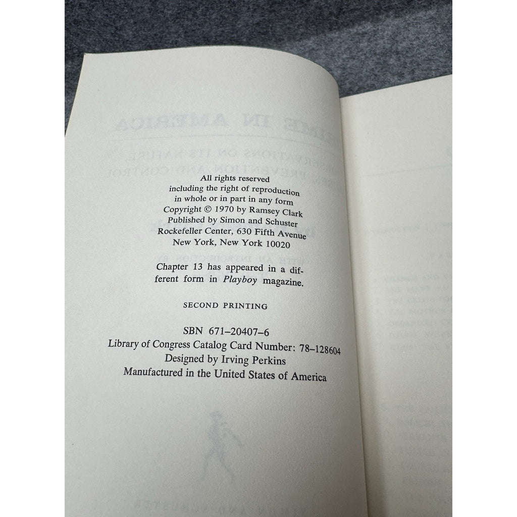 Crime in America Ramsey Clark Second Printing Criminology Hardcover