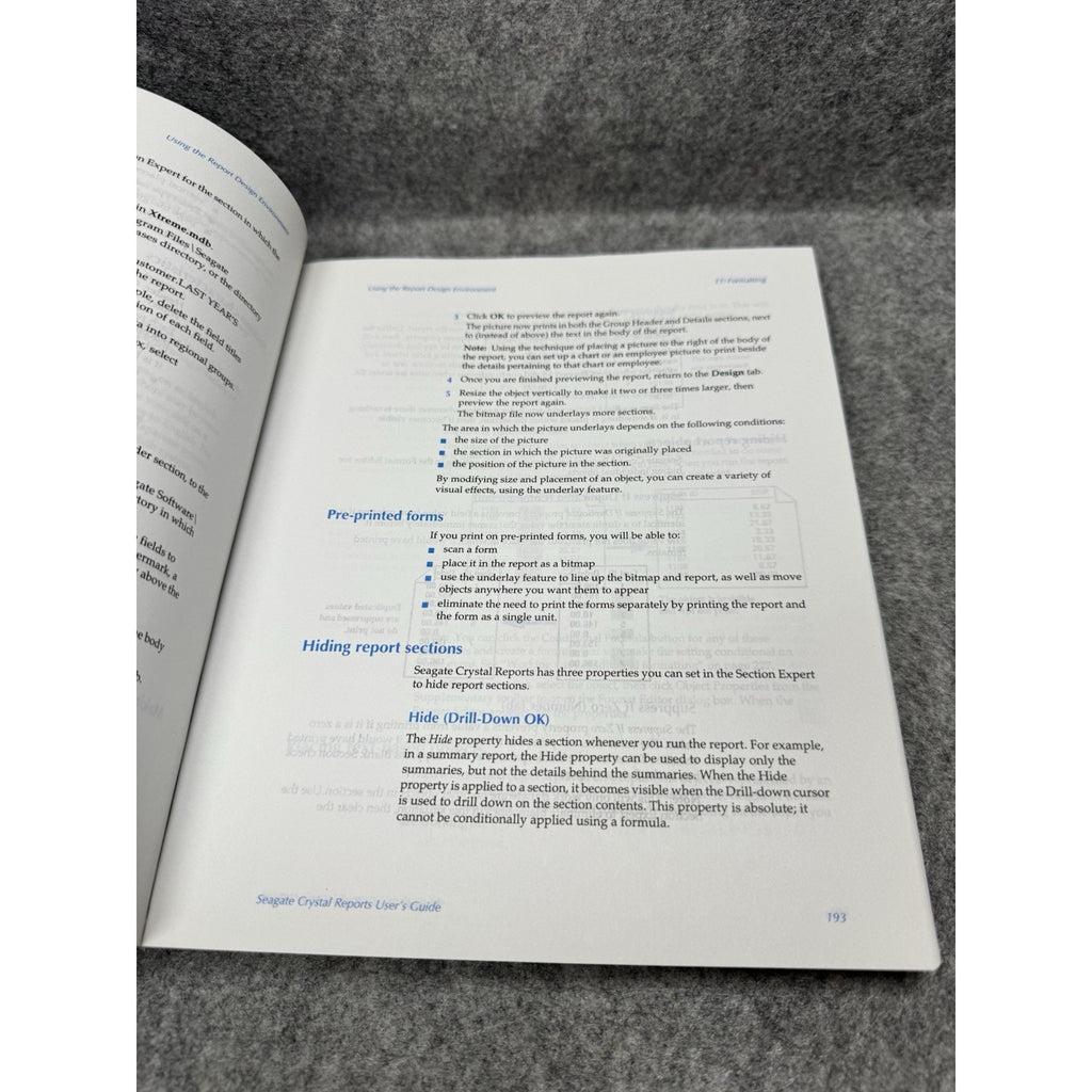 2000 Seagate Crystal Reports 8 User’s & Developer’s Guide Manual Set