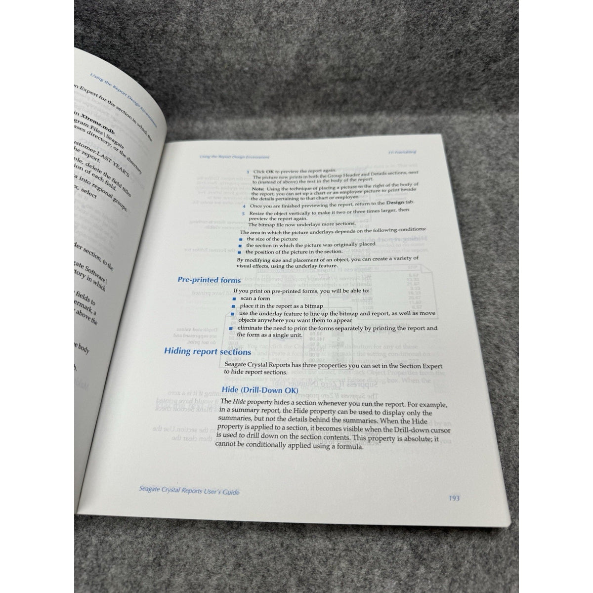 2000 Seagate Crystal Reports 8 User’s & Developer’s Guide Manual Set