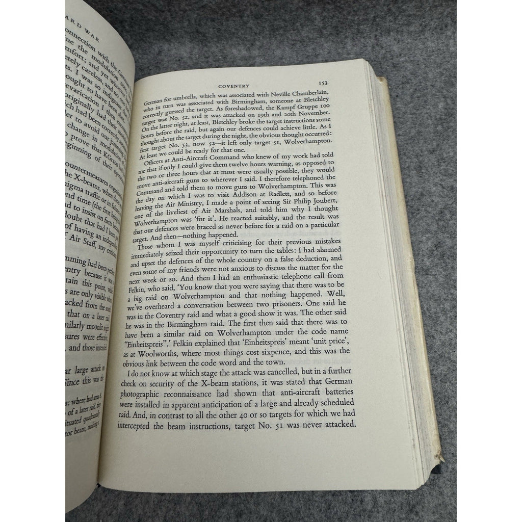 The Wizard War British Scientific Intelligence 1939-1945 R.V. Jones HC 1978