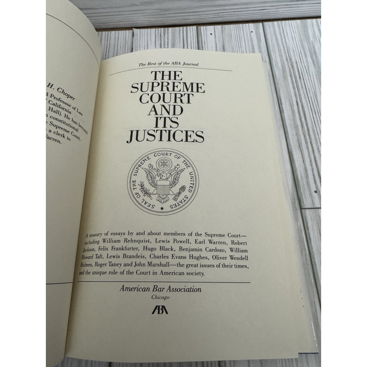 The Supreme Court and Its Justices HC DJ 1987 ABA Journal Essays