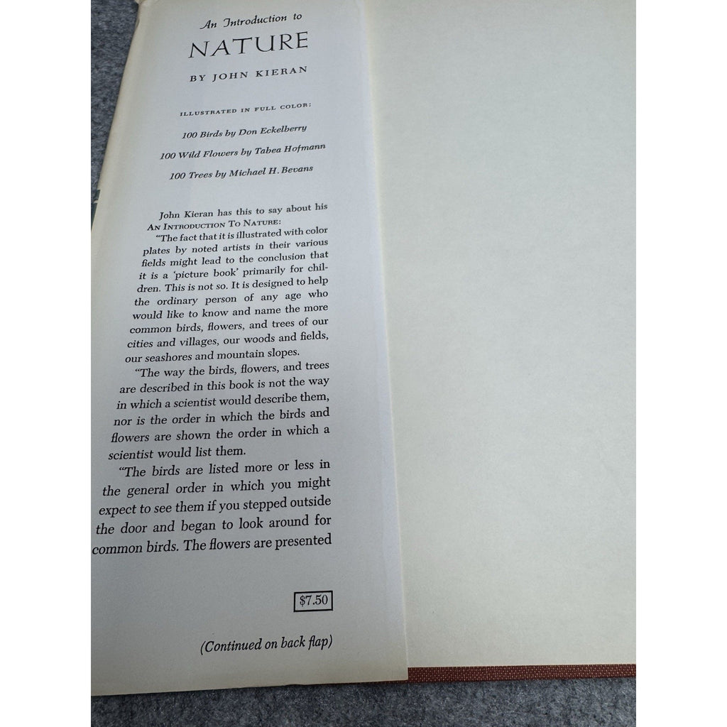1966 Introduction to Nature John Kieran Birds Flowers Trees HC Dust Jacket