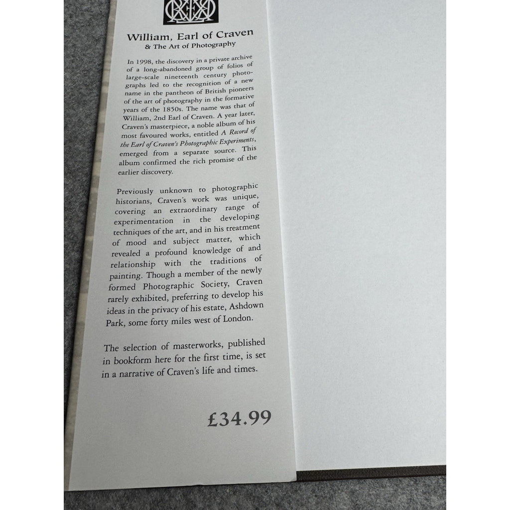 2006 William Earl of Craven & The Art of Photography Noel Chanan First Edition