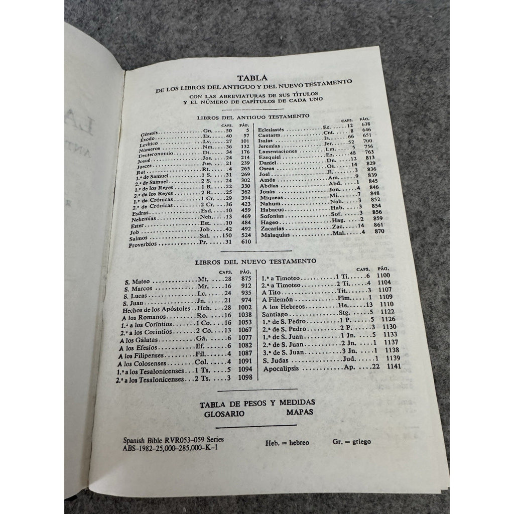 1960 La Santa Biblia Reina Valera RVR60 Sociedad Biblica Americana HC