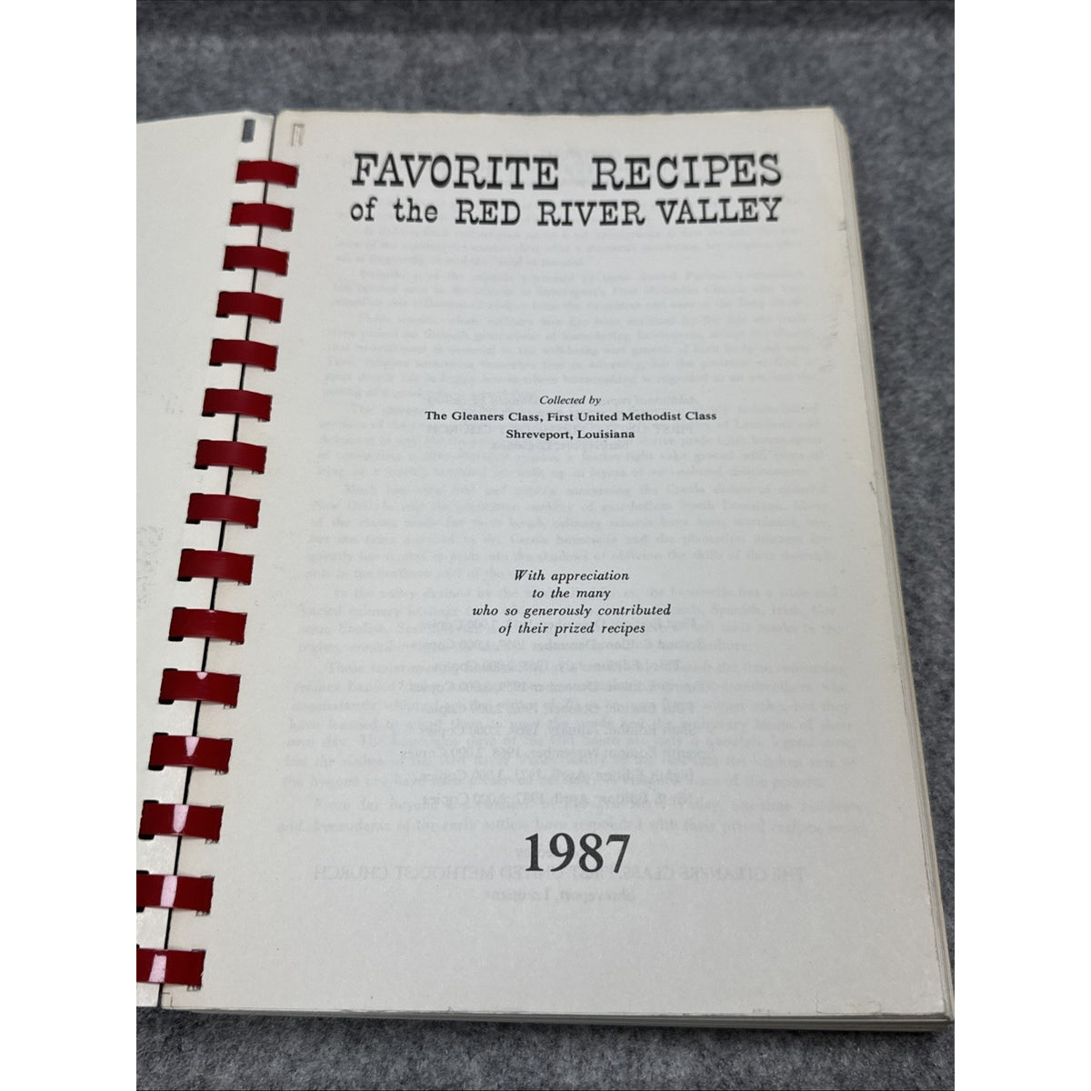 Favorite Recipes Of The Red River Valley Cookbook Cooking By First Baptist 1987